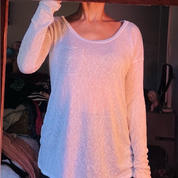 T Party Fashion Cream Long Sleeve Tunic Relaxed Fit - Picture 3 of 5